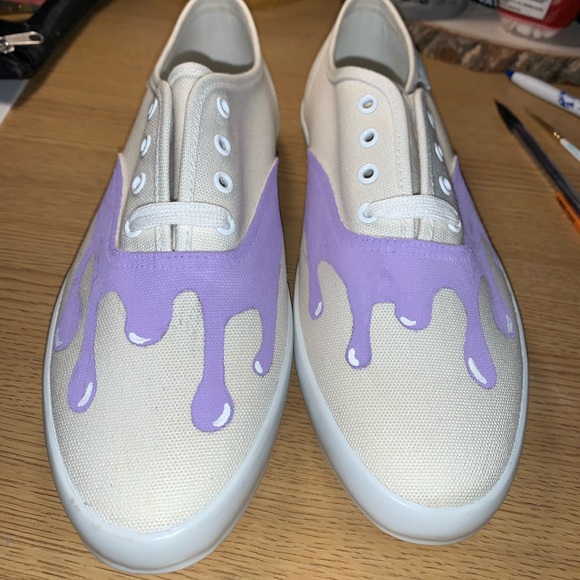 Pacific Express Custom Purple Drip Sneakers - Picture 3 of 4